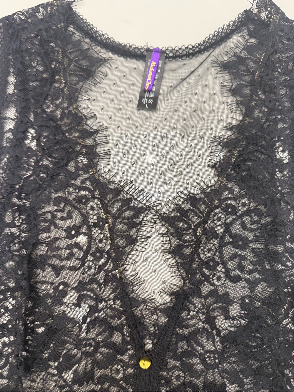 Maison - close. Sheer Black Lace Bodysuit size L - Picture 7 of 12